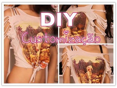 DIY : Customização de blusa Cropped Top #verão #Carnaval #Praia