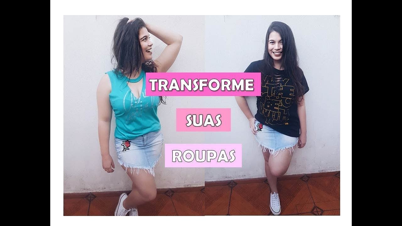 IDEIAS DE CUSTOMIZAÇÃO (CAMISETA E SAIA) *Larissa Crozara