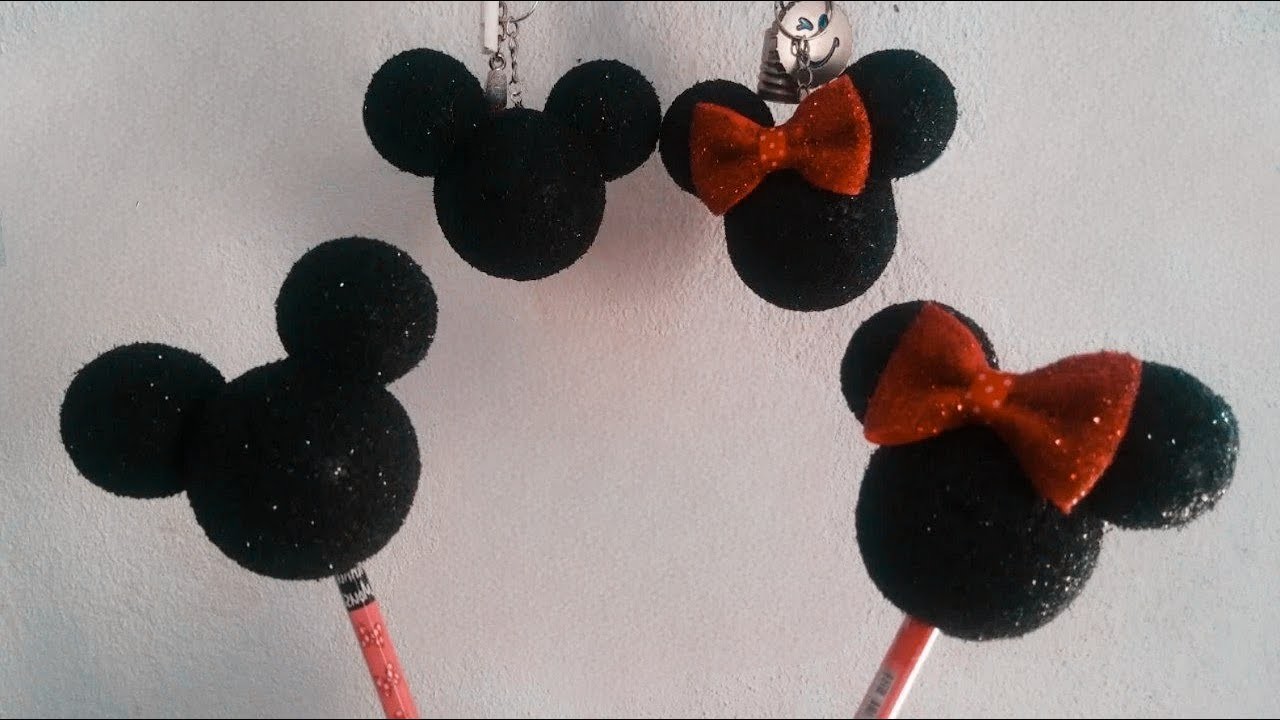 Ponteira de Lápis e Chaveiro Mickey e Minnie