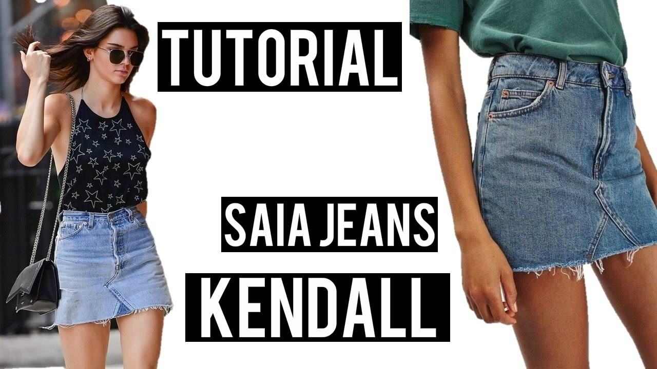 Tutorial - Transformando uma calça jeans na saia da Kendall Jenner
