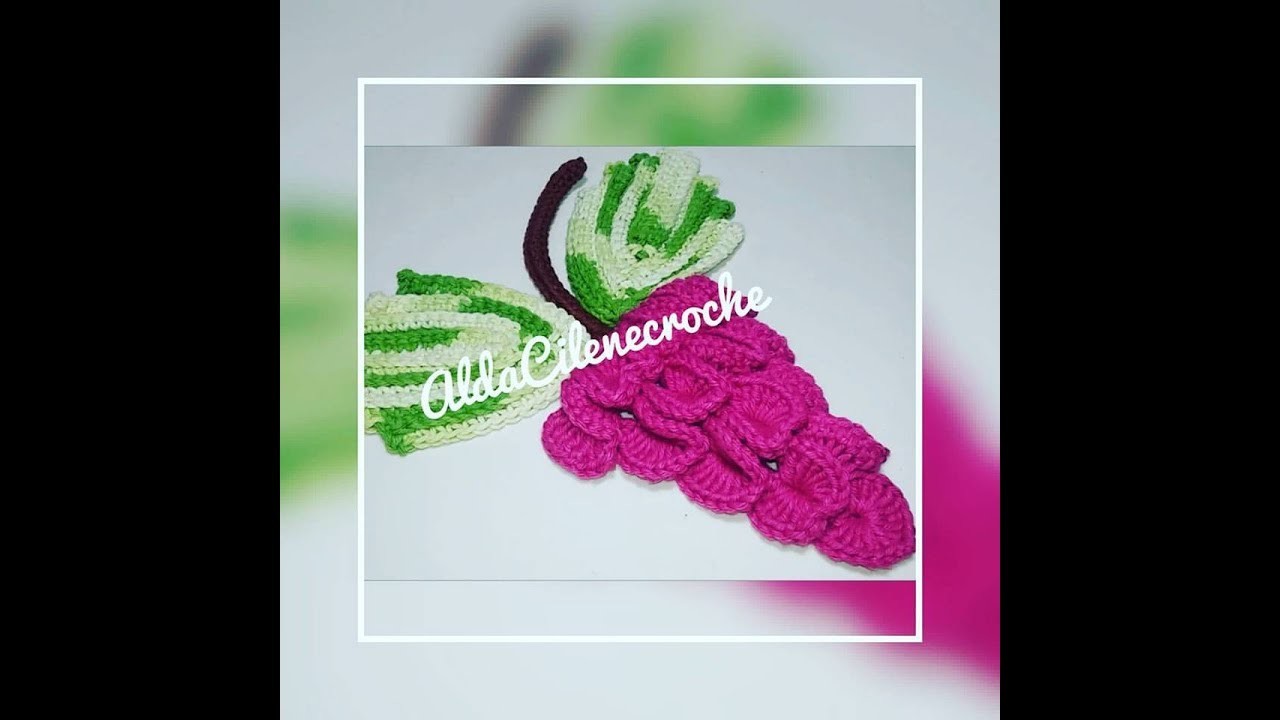 Uva em crochê para aplicação. crochet grape