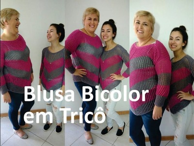 Blusa Bicolor em Tricô - Passo a passo