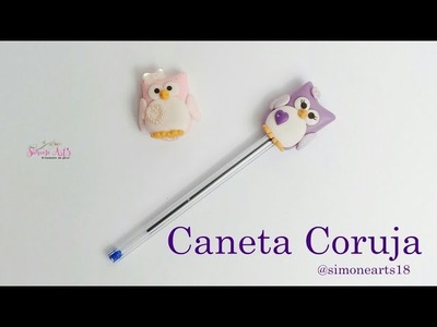 Caneta Coruja em Biscuit