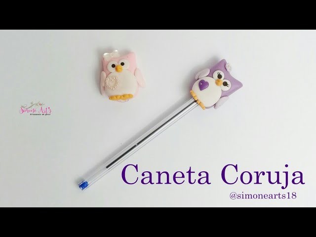 Caneta Coruja em Biscuit