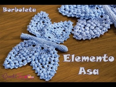 Motivo Borboleta - Elemento Asa - Versão Destras - Professora Ivy (Crochê Tricô)