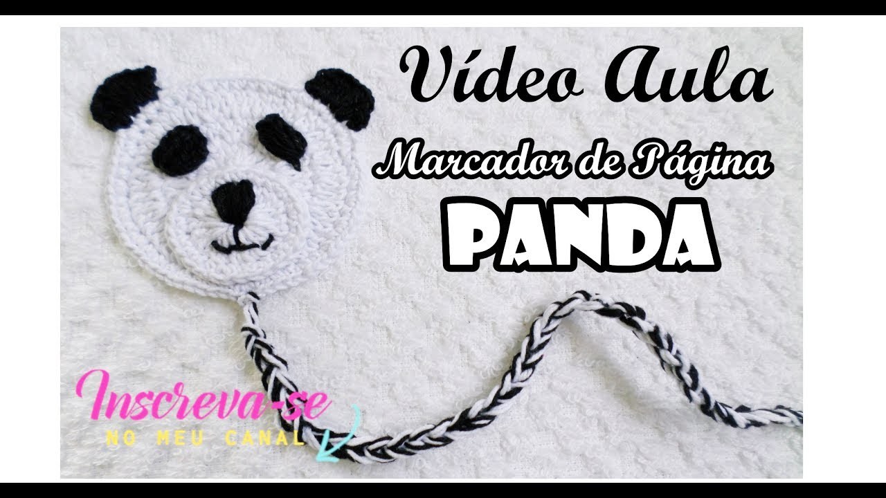 Panda - Marcador de Página em Crochê