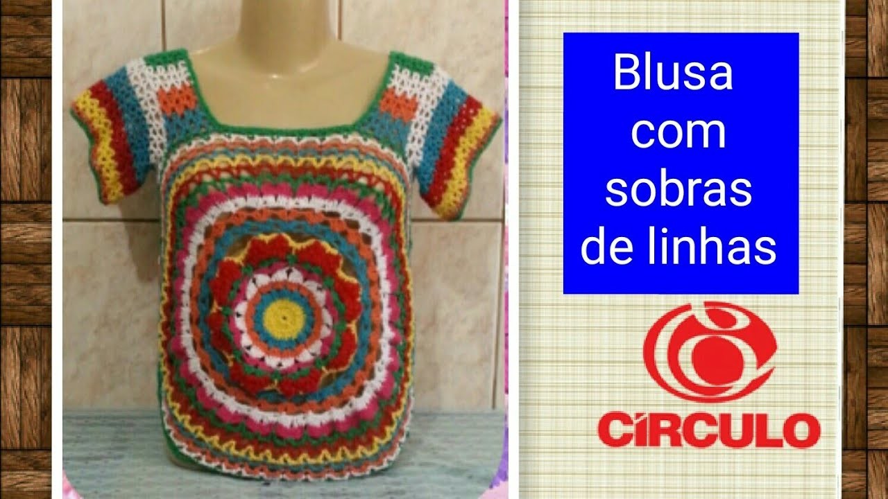 Versão destros:Blusa com sobras de linhas em crochê (1° parte) # Elisa Crochê