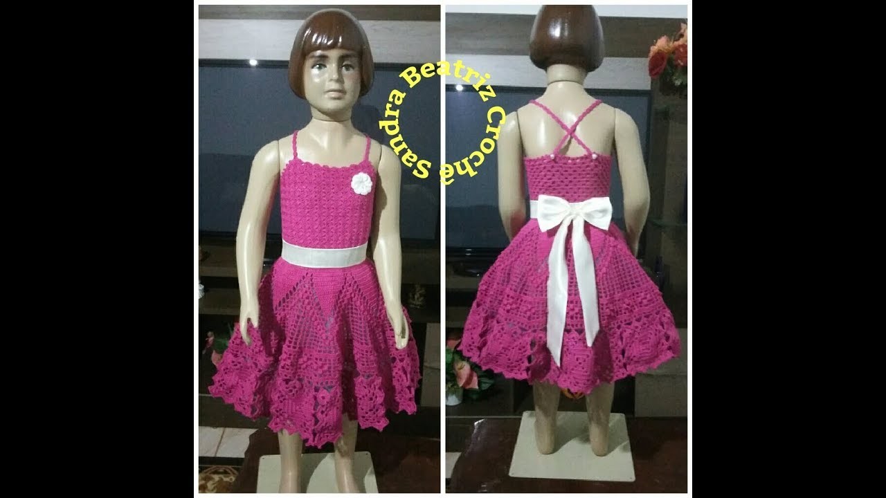 Vestido de Crochê Mãe e Filha (2ª Parte) Vestido Filha