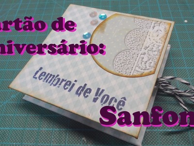 Cartão de aniversário tipo Sanfona