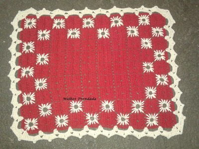 Como fazer bordado no tapete de crochê (duas maneiras)