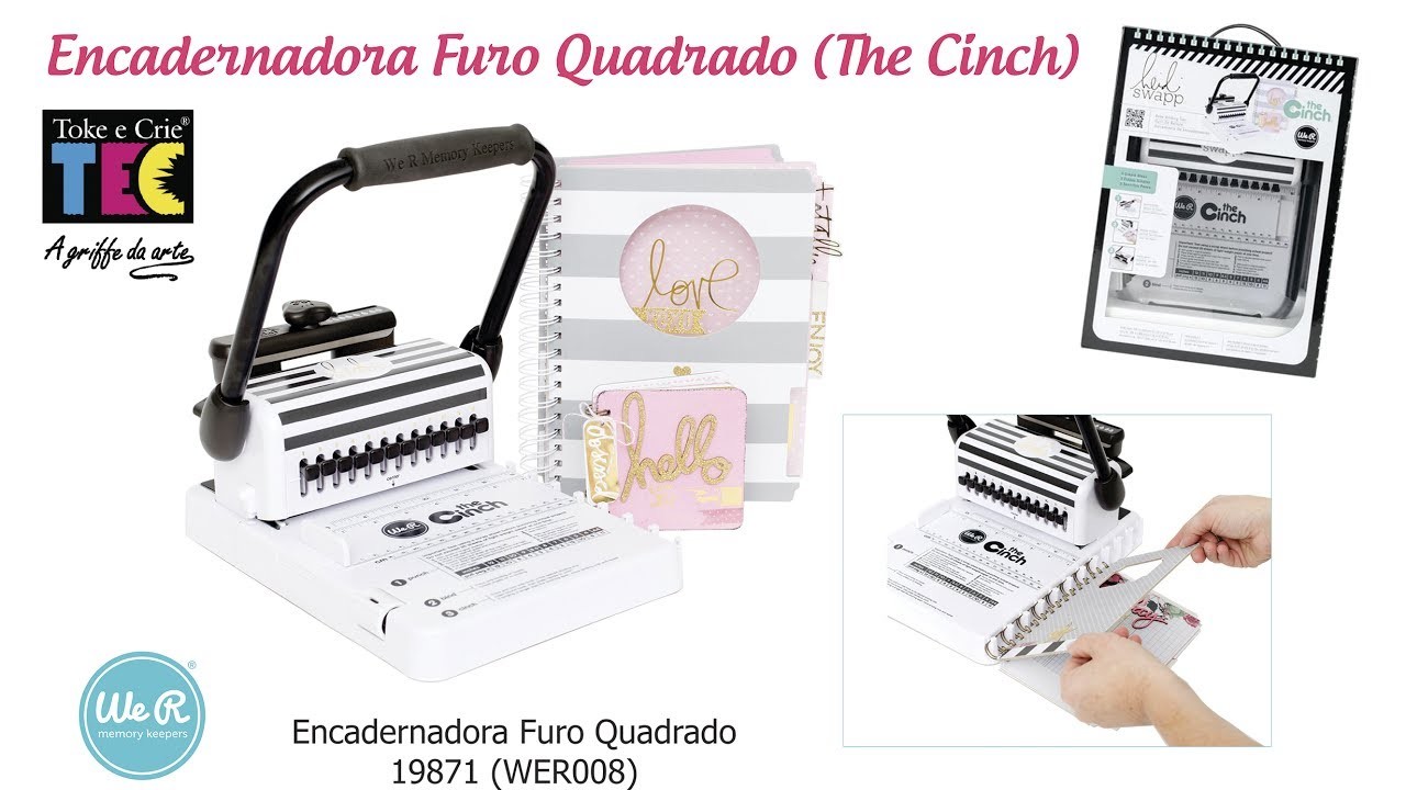 Encadernadora Furo Quadrado (The Cinch) - Toke e Crie