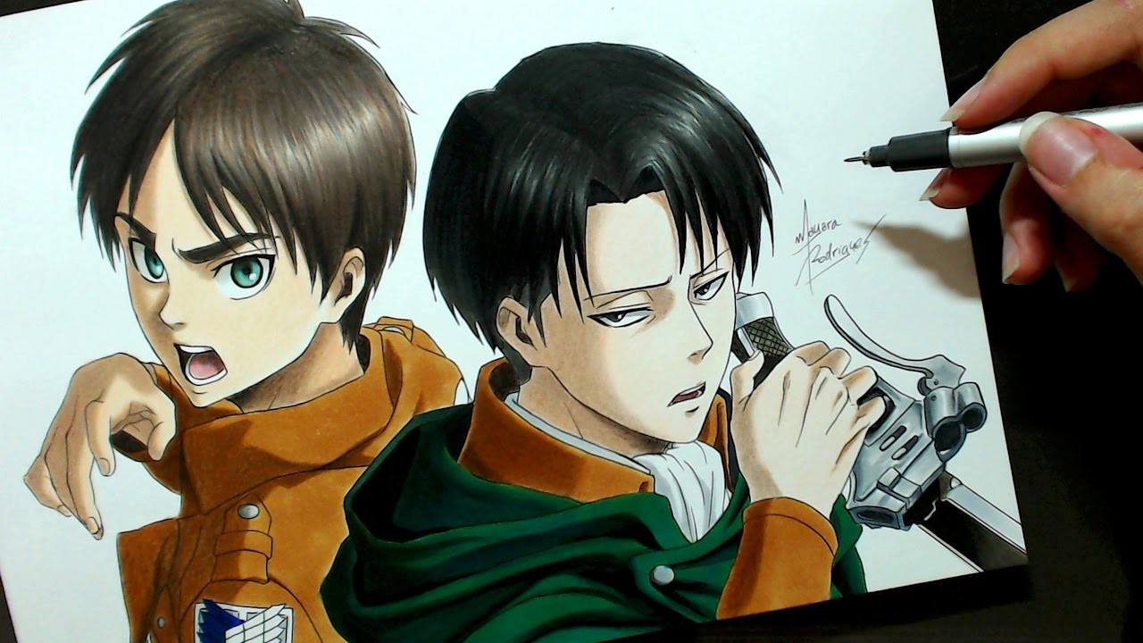Speed Drawing - Eren and Levi (Shingeki no Kyojin)