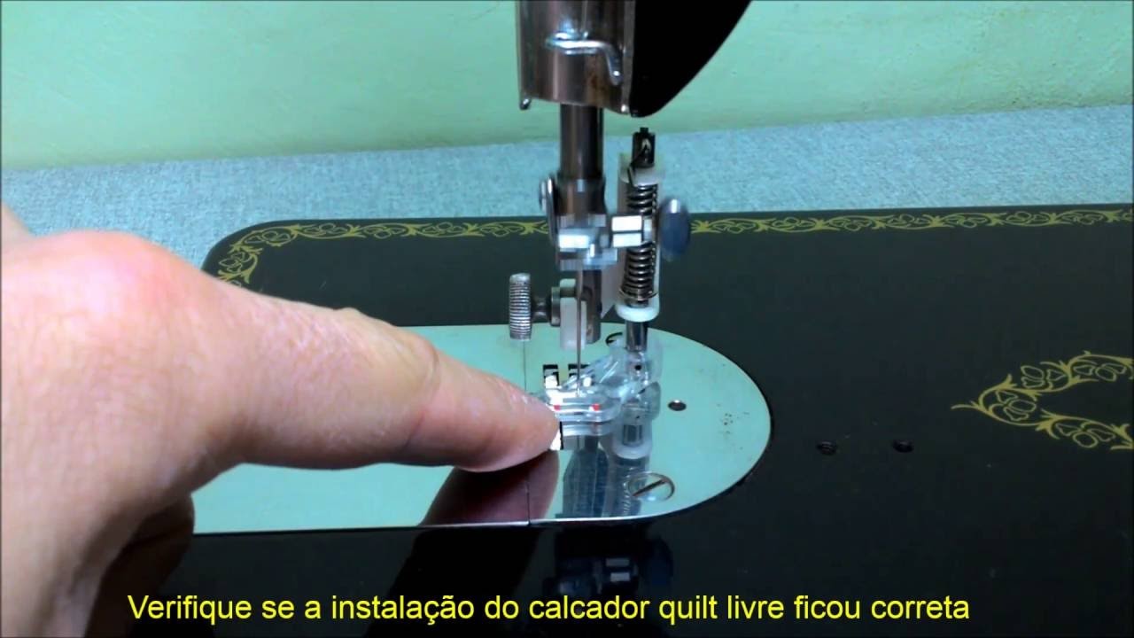 Como Usar e Instalar o Calcador de Quilt Livre na Máquina de Costura Singer 15C Elgin B3 Outras