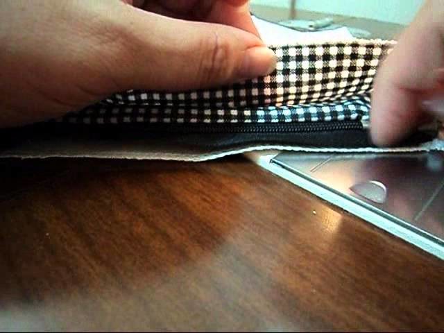 Costurando ziper com forro