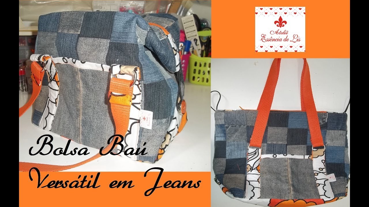 PAP - Bolsa Baú Versátil em Jeans - Parte 01 - Série jeans: Vídeo 9 - Ateliê Essência de Lis
