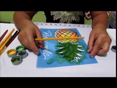 Abacaxi com Stencil  (Vídeo aula com Rosires Alves