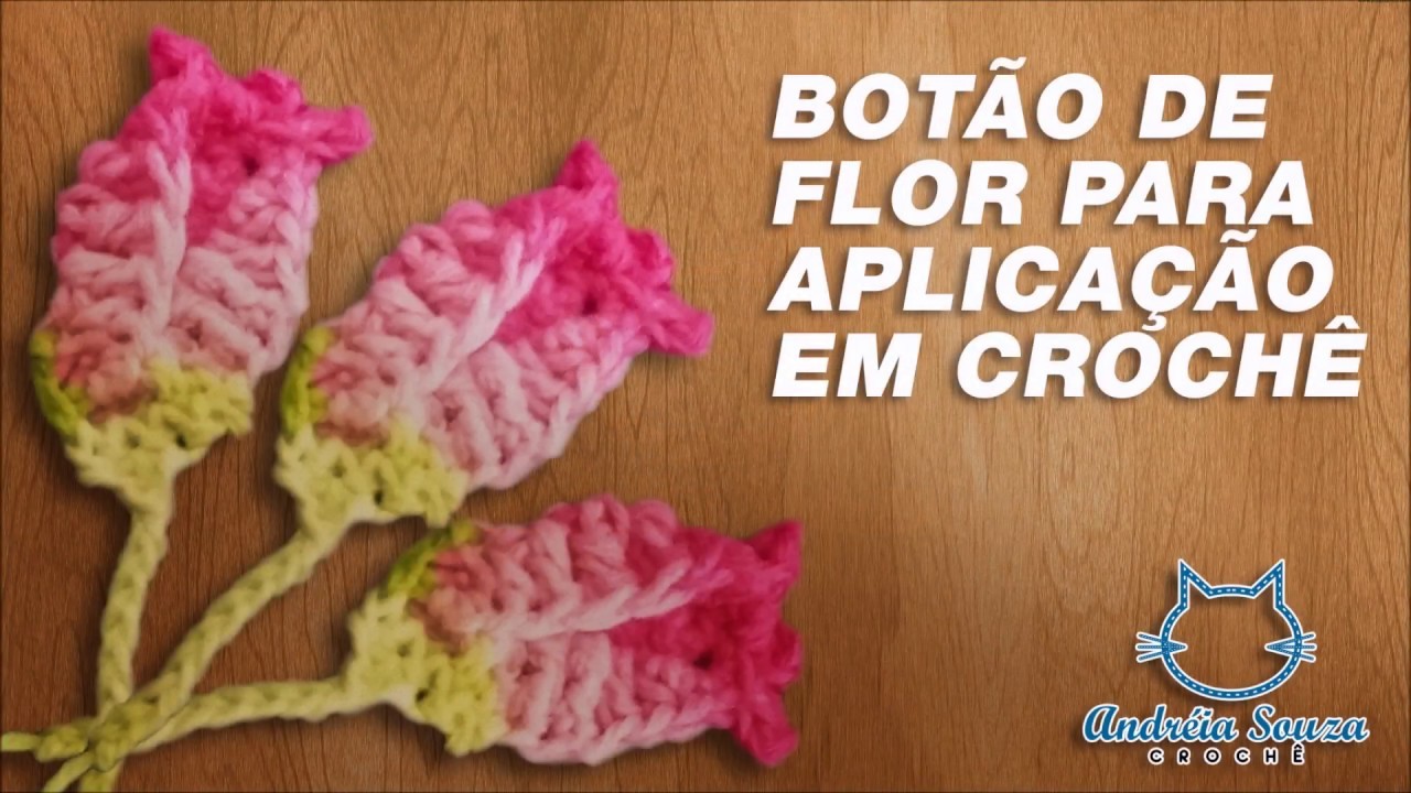 Botão de Flor em Crochê para Aplicação | Flor Crochê | Passo a Passo | Andréia Souza Crochê