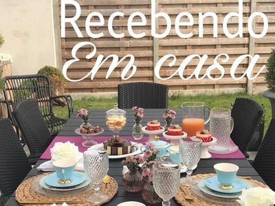 Recebendo amigas em casa - mesa posta no jardim (Bélgica )