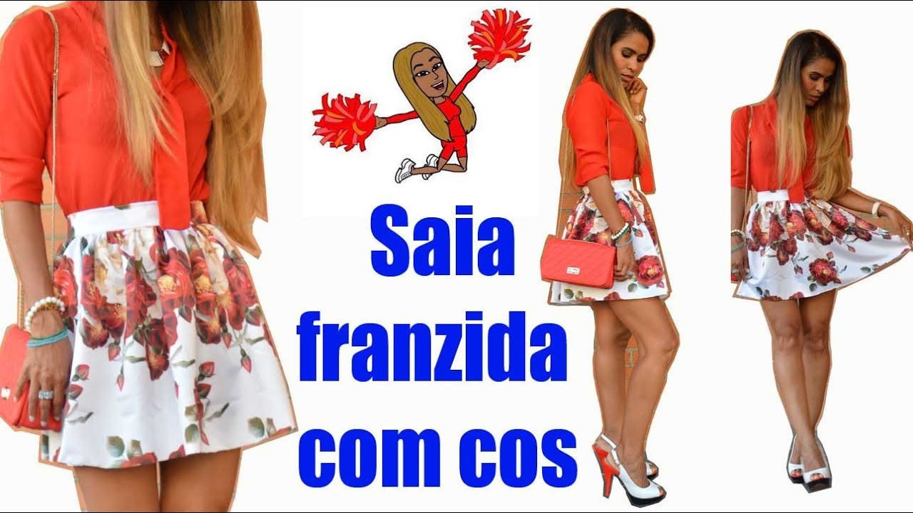 Como fazer Saia franzida com cos #INICIANTES (tecidos do Brasil) por janaina pauferro