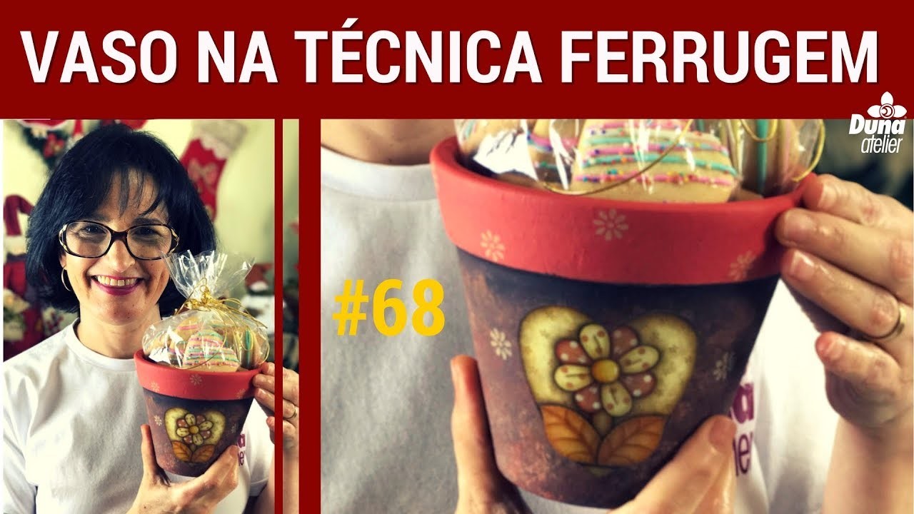 COMO PINTAR VASO DE CERÂMICA NA TÉCNICA FERRUGEM | Pintando Com o ❤ #68 | TÂNIA MARQUATO