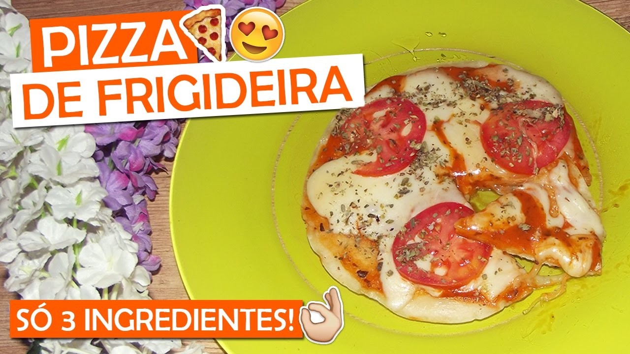 Pizza de frigideira com 3 ingredientes ♡ | @becaliira