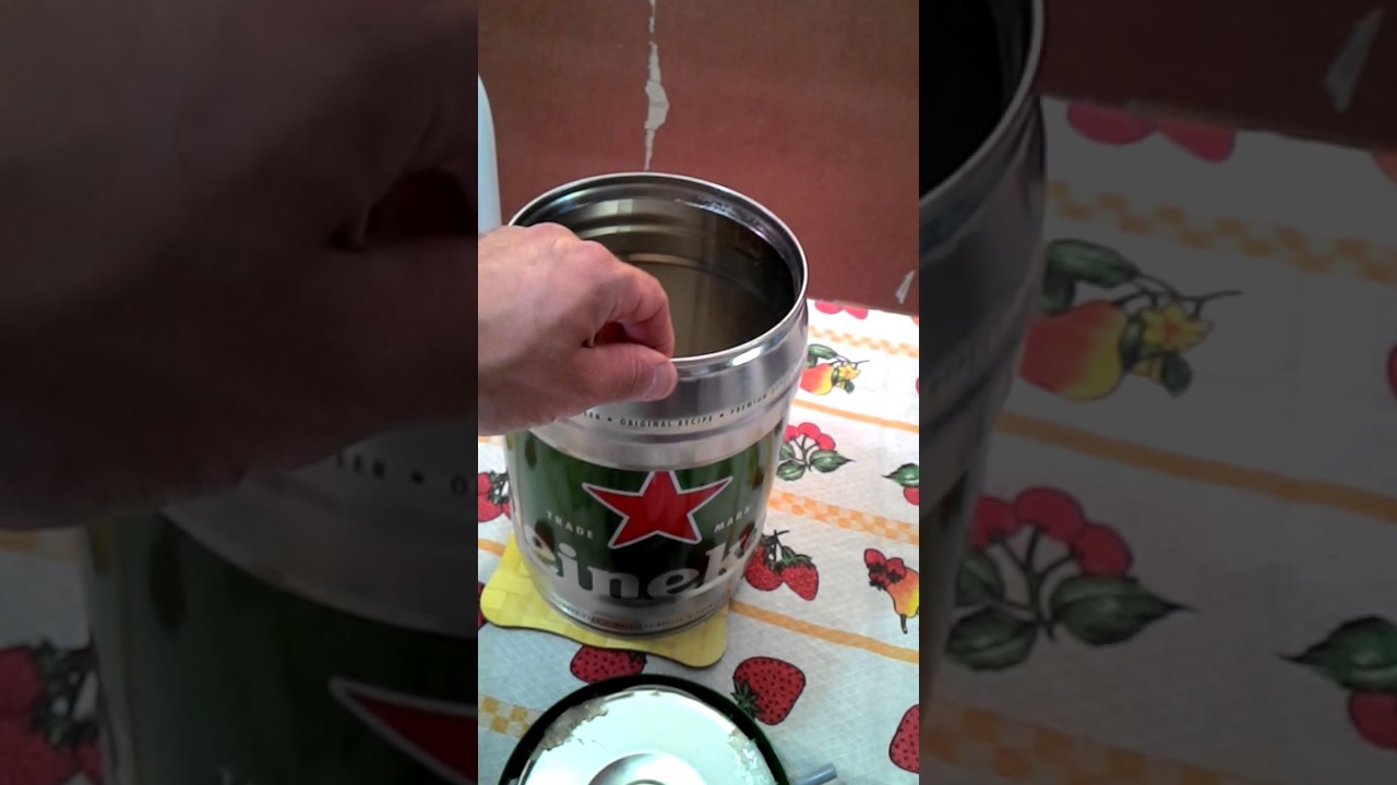 Reutilizando lata de 5 lts Heineken para fazer um lindo balde de gelo