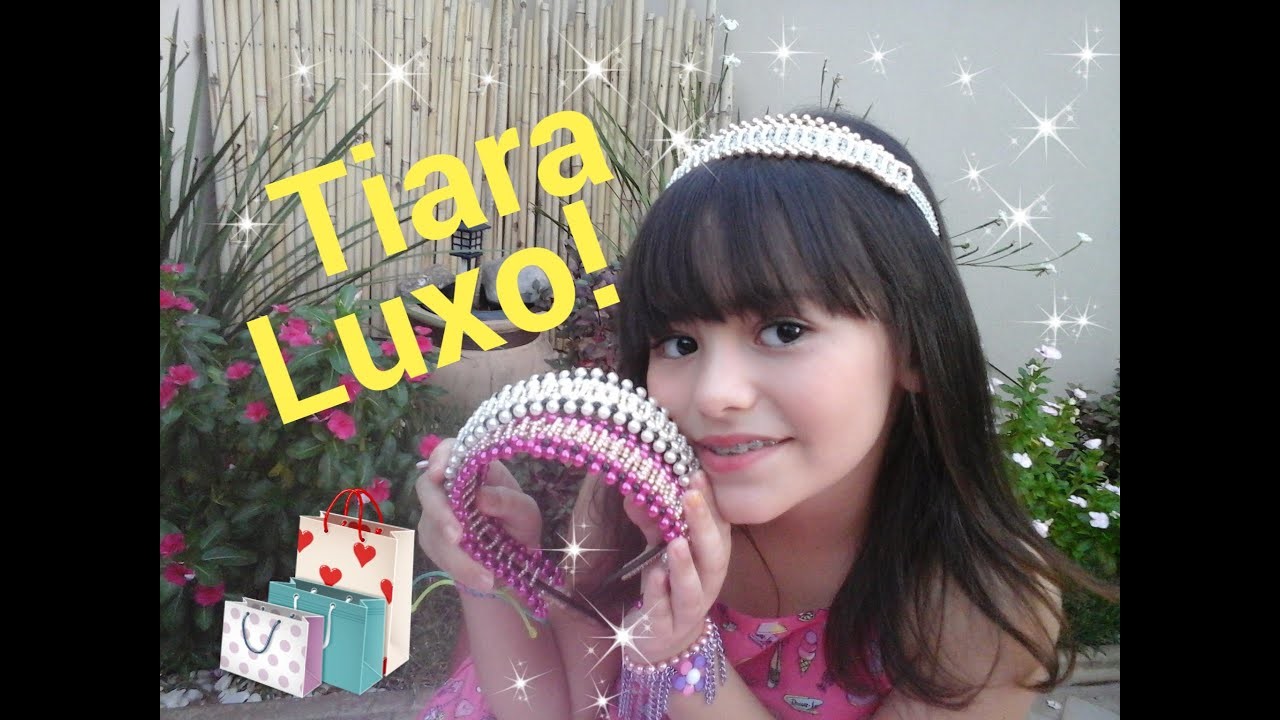 Tiara com Manta de Pérolas e Strass - Tiara luxury pearls and rhinestones