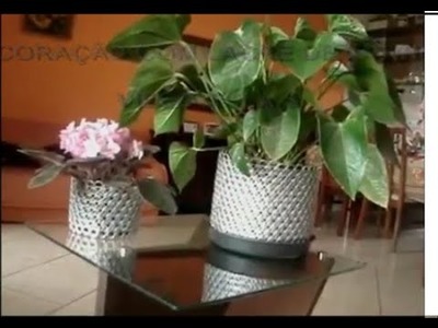 VIDEO 5 DECORAÇÃO COM LACRE DE LATINHA NO VASO DE PLANTAS #Lacre de latinha