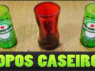 Como fazer copos com garrafa de vidro (PASSO A PASSO)