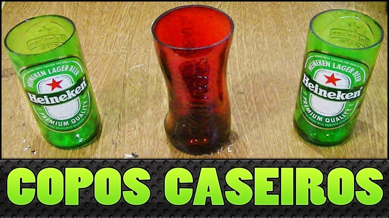 Como fazer copos com garrafa de vidro (PASSO A PASSO)