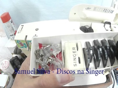 Como usar disco na máquina de costura singer - Explicação