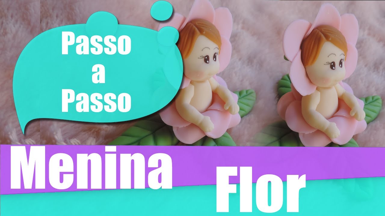 ????????????Menina flor feita em biscuit????????????