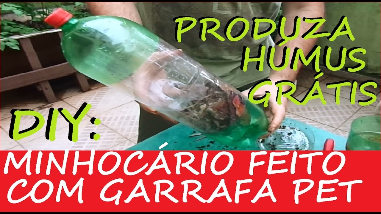 Mini Minhocário com Garrafas pets , Produza Húmus em casa!