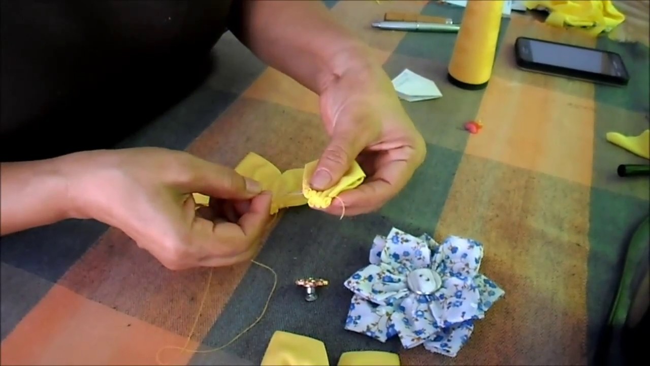 Videoaula -  flor de tecido
