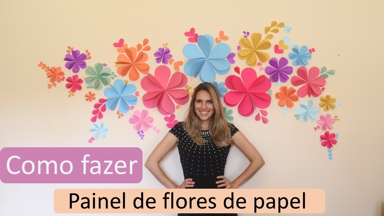 Vlog: Painel de flor de papel