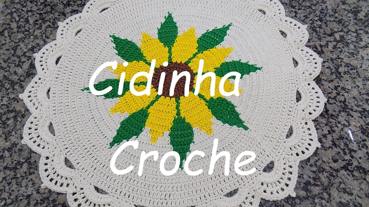 Cidinha Croche : Centro De Mesa Ou Souplast Em Croche Girassol -Parte 2.2