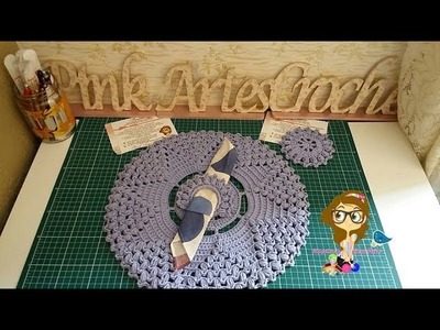 ????# Jogo de Sousplat Estrela - Pink Artes Croche by Rosana Recchia