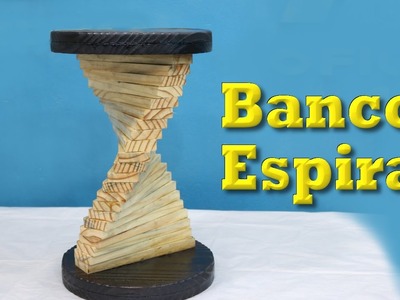 Banco estilo espiral fabricado em pinus
