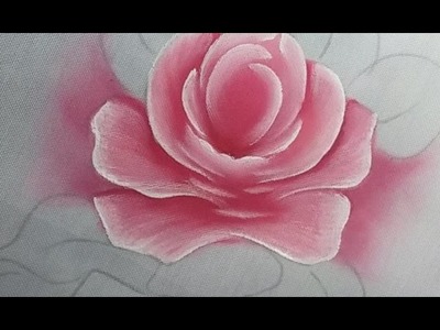 Como pintar folhas, rosas e hortênsias.  Pintura em tecido.