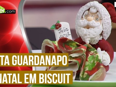 Mulher.com - 21.09.2016 - Porta guardanapo de natal em biscuit - Regina Nápoli PT2