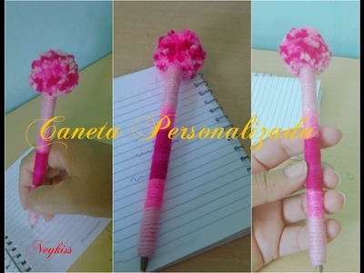 Caneta Personalizada - caneta pompom