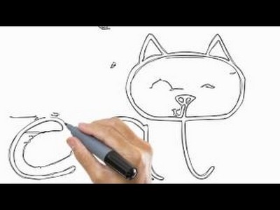 Como desenhar um gato a partir da palavra CAT desenho fácil Tutorial desenho para crianças Educação
