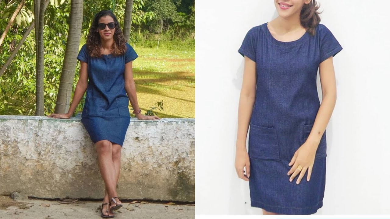 Costurando VESTIDO JEANS (INSPIRADO NA INTERNET)
