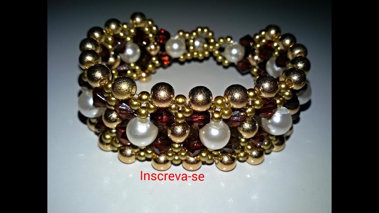 BRACELETE "IVANA SOUZA" TRAMA EM CRISTAIS E PÉROLAS BY CLEO ROCHA ????