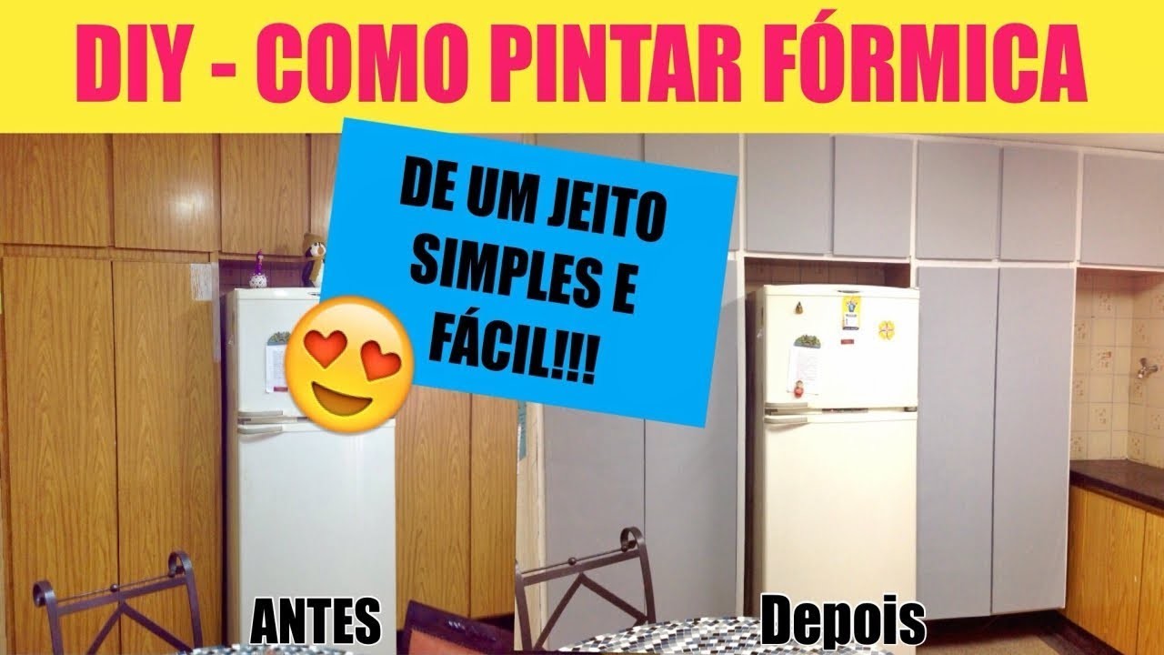 DIY | Como pintar fórmica | Pintura do armário da cozinha