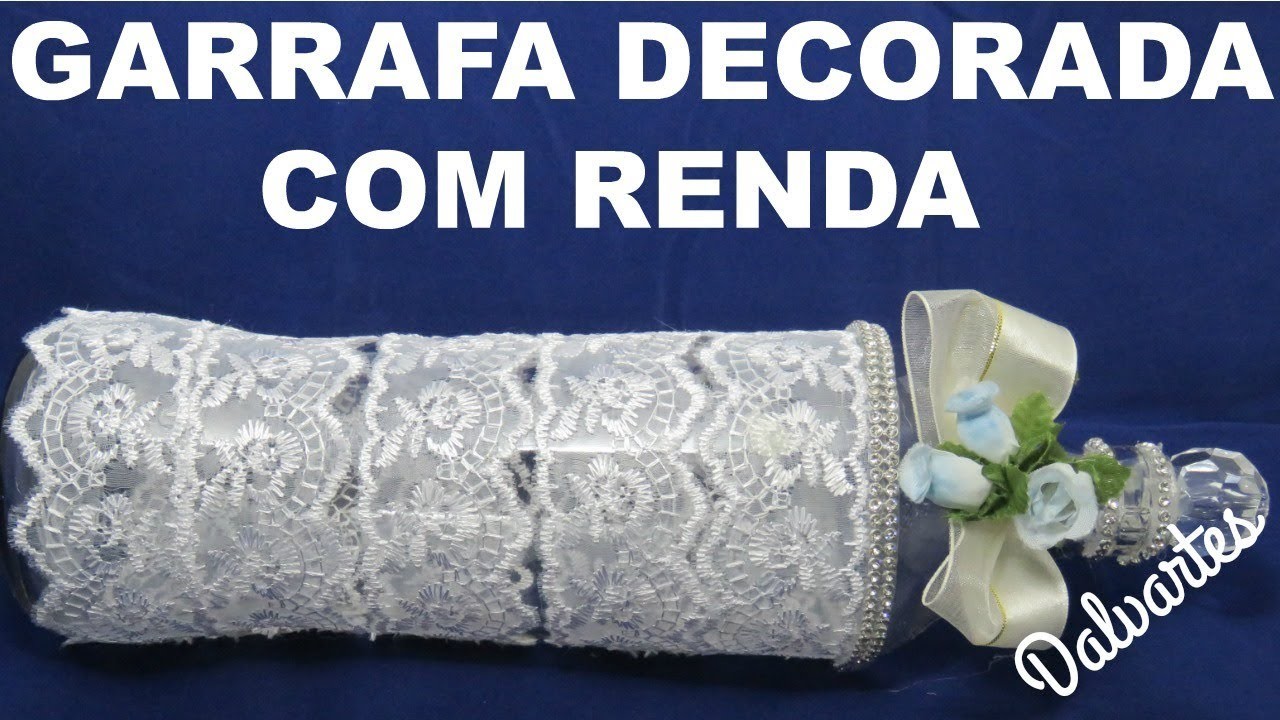 GARRAFA DECORADA COM RENDA