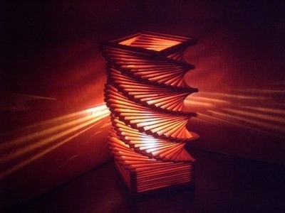 Luminária de palito de picolé em espiral