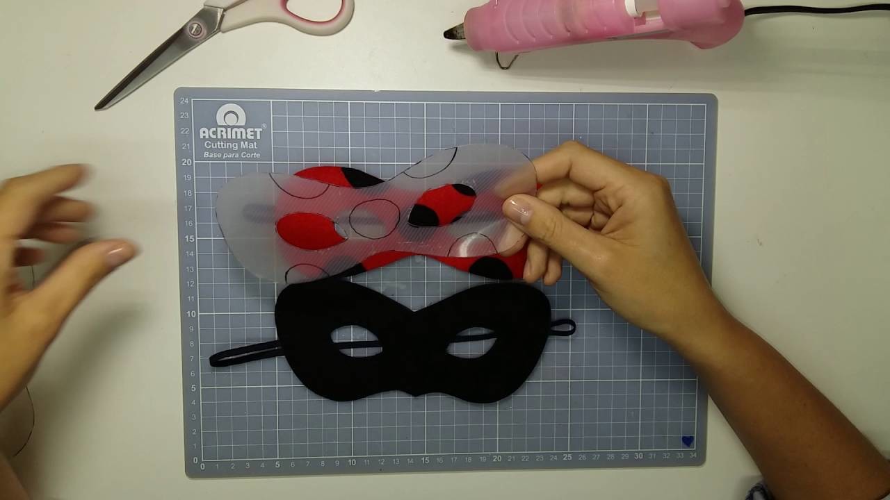 Máscara LadyBug e Catnoir em Feltro - Dica de como fazê - las mais resistentes e acabamento Perfeito