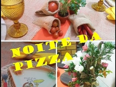 MESA POSTA RÚSTICA  NOITE DA PIZZA - PROJETO RECEBER COM ARTE