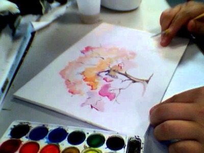 Arvores coloridas aquarela